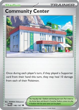 'Pokemon - 'Community Center 146/167  - Reverse Holofoil SV06 Twilight Masquerade - Uncommon