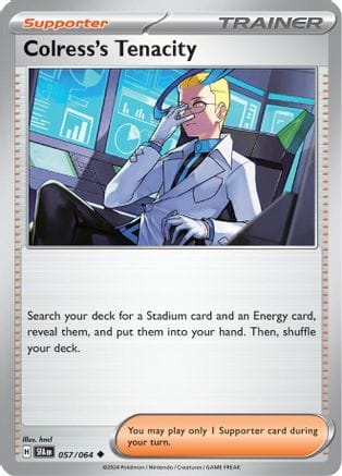 'Pokemon - 'Colress's Tenacity 057/064  - Reverse Holofoil SV Shrouded Fable - Uncommon