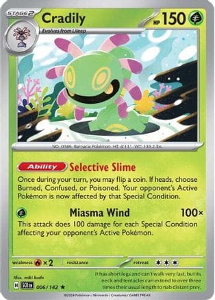 'Pokemon - 'Cradily 006/142  - Holofoil SV07 Stellar Crown - Rare