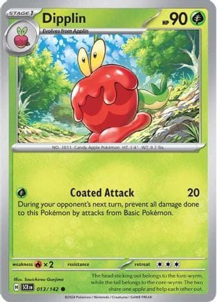 'Pokemon - 'Dipplin 013/142  - Reverse Holofoil SV07 Stellar Crown - Common