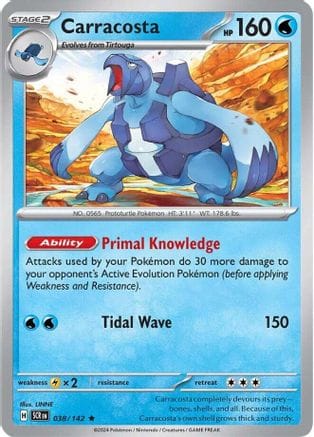 'Pokemon - 'Carracosta 038/142  - Holofoil SV07 Stellar Crown - Rare