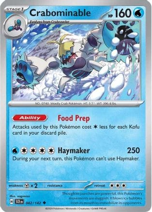 'Pokemon - 'Crabominable 042/142  - Reverse Holofoil SV07 Stellar Crown - Uncommon