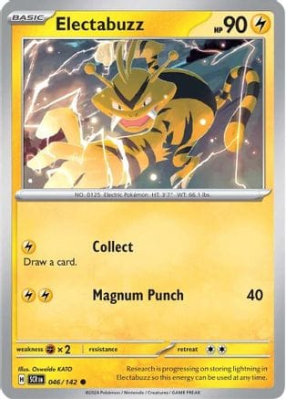 'Pokemon - 'Electabuzz 046/142  - Reverse Holofoil SV07 Stellar Crown - Common