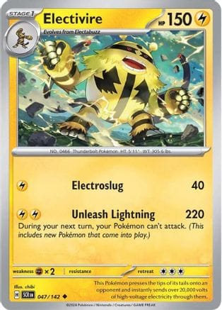 'Pokemon - 'Electivire 047/142  - Reverse Holofoil SV07 Stellar Crown - Uncommon