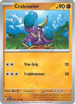 'Pokemon - 'Crabrawler 087/142  SV07 Stellar Crown - Common