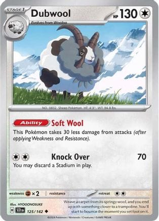 'Pokemon - 'Dubwool 125/142  - Reverse Holofoil SV07 Stellar Crown - Uncommon