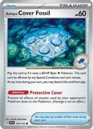 'Pokemon - 'Antique Cover Fossil 129/142  SV07 Stellar Crown - Common