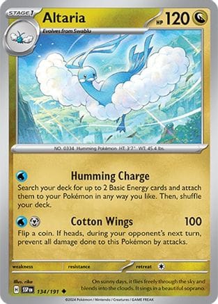 'Pokemon - 'Altaria 134/191  SV08 Surging Sparks - Uncommon