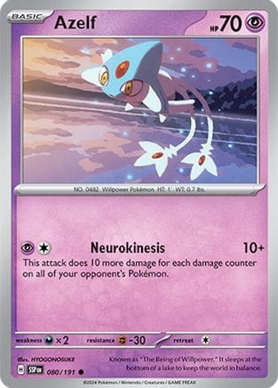 'Pokemon - 'Azelf 080/191  - Reverse Holofoil SV08 Surging Sparks - Common