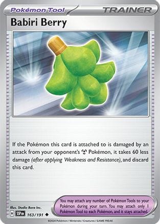'Pokemon - 'Babiri Berry 163/191  - Reverse Holofoil SV08 Surging Sparks - Uncommon