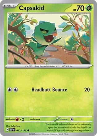 'Pokemon - 'Capsakid 012/191  SV08 Surging Sparks - Common