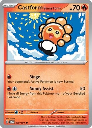 'Pokemon - 'Castform Sunny Form 020/191  SV08 Surging Sparks - Common