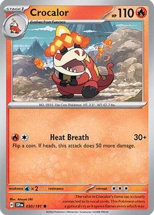 'Pokemon - 'Crocalor 030/191  SV08 Surging Sparks - Common