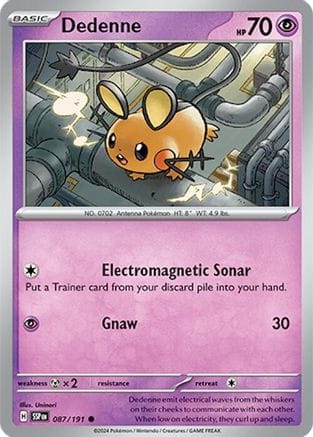 'Pokemon - 'Dedenne 087/191  SV08 Surging Sparks - Common