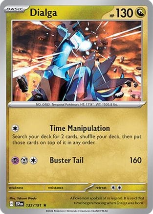 'Pokemon - 'Dialga 135/191  - Reverse Holofoil SV08 Surging Sparks - Rare