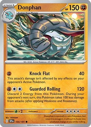 'Pokemon - 'Donphan 103/191  SV08 Surging Sparks - Common