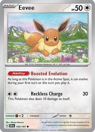 'Pokemon - 'Eevee 143/191  SV08 Surging Sparks - Common