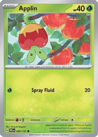 'Pokemon - 'Applin 009/131  - Reverse Holofoil SV Prismatic Evolutions - Common