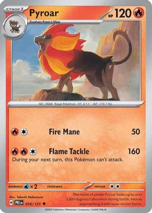 'Pokemon - 'Pyroar 016/131  SV Prismatic Evolutions - Uncommon