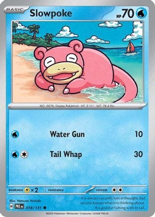'Pokemon - 'Slowpoke 018/131  - Reverse Holofoil SV Prismatic Evolutions - Common