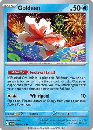 'Pokemon - 'Goldeen 020/131  - Reverse Holofoil SV Prismatic Evolutions - Common