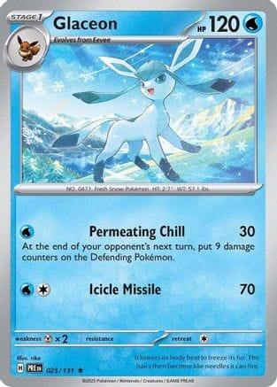 'Pokemon - 'Glaceon 025/131  - Holofoil SV Prismatic Evolutions - Rare