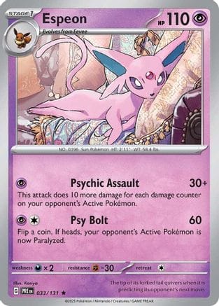 'Pokemon - 'Espeon 033/131  - Holofoil SV Prismatic Evolutions - Rare