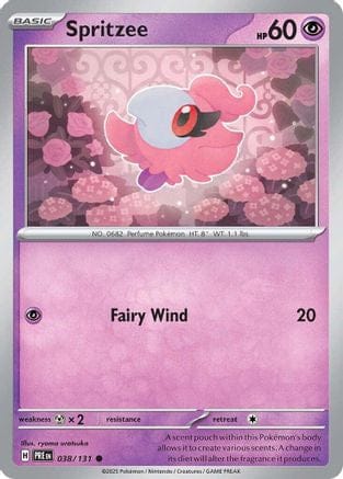 'Pokemon - 'Spritzee 038/131  - Reverse Holofoil SV Prismatic Evolutions - Common