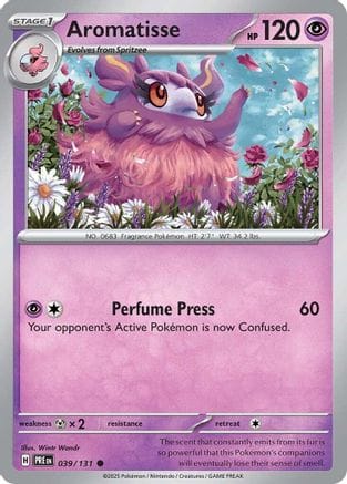 'Pokemon - 'Aromatisse 039/131  - Reverse Holofoil SV Prismatic Evolutions - Common