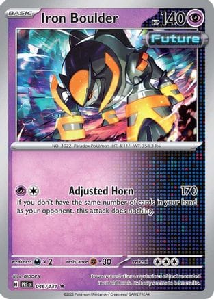 'Pokemon - 'Iron Boulder 046/131  - Reverse Holofoil SV Prismatic Evolutions - Rare
