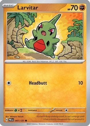 'Pokemon - 'Larvitar 047/131  - Reverse Holofoil SV Prismatic Evolutions - Common