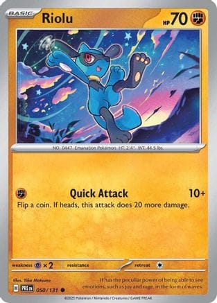 'Pokemon - 'Riolu 050/131  - Reverse Holofoil SV Prismatic Evolutions - Common