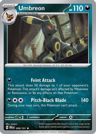 'Pokemon - 'Umbreon 059/131  - Reverse Holofoil SV Prismatic Evolutions - Rare
