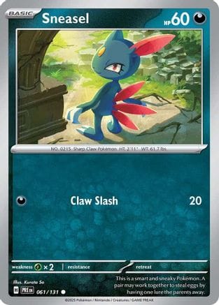 'Pokemon - 'Sneasel 061/131  SV Prismatic Evolutions - Common