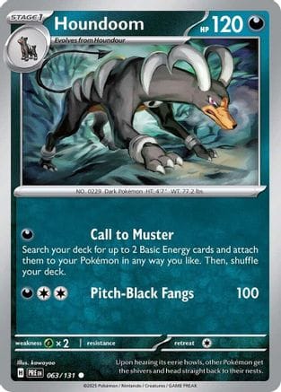 'Pokemon - 'Houndoom 063/131  SV Prismatic Evolutions - Common