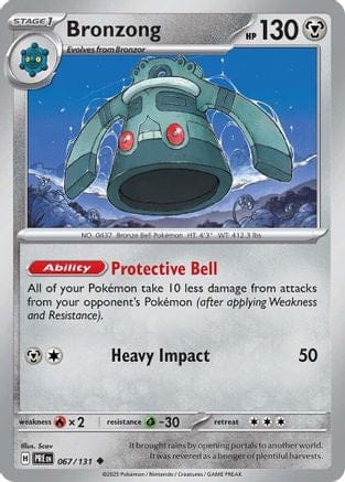 'Pokemon - 'Bronzong 067/131  - Reverse Holofoil SV Prismatic Evolutions - Uncommon