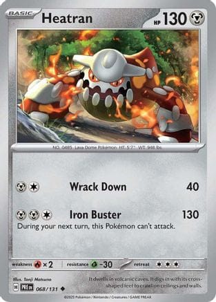 'Pokemon - 'Heatran 068/131  SV Prismatic Evolutions - Uncommon