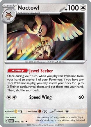 'Pokemon - 'Noctowl 078/131  - Holofoil SV Prismatic Evolutions - Rare
