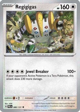 'Pokemon - 'Regigigas 086/131  - Reverse Holofoil SV Prismatic Evolutions - Uncommon