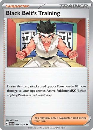 'Pokemon - 'Black Belt's Training 096/131  - Reverse Holofoil SV Prismatic Evolutions - Common