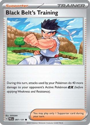 'Pokemon - 'Black Belt's Training 097/131  SV Prismatic Evolutions - Common