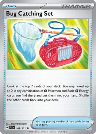 'Pokemon - 'Bug Catching Set 102/131  - Reverse Holofoil SV Prismatic Evolutions - Uncommon