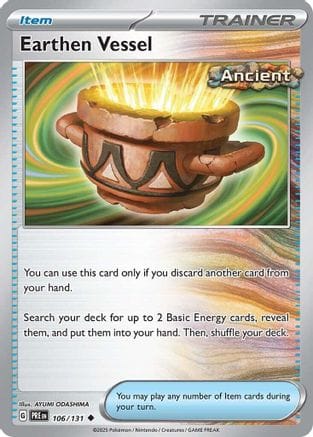 'Pokemon - 'Earthen Vessel 106/131  - Reverse Holofoil SV Prismatic Evolutions - Uncommon
