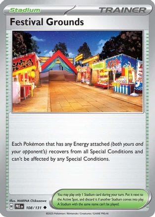 'Pokemon - 'Festival Grounds 108/131  - Reverse Holofoil SV Prismatic Evolutions - Uncommon