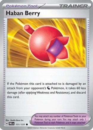 'Pokemon - 'Haban Berry 111/131  - Reverse Holofoil SV Prismatic Evolutions - Common
