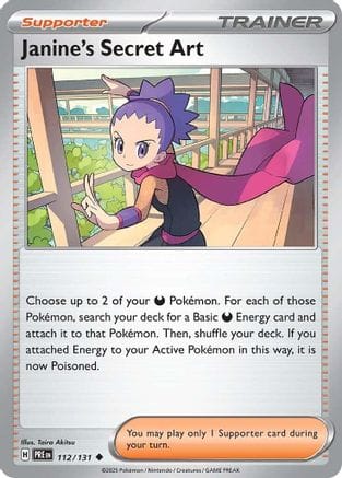 'Pokemon - 'Janine's Secret Art 112/131  - Reverse Holofoil SV Prismatic Evolutions - Uncommon