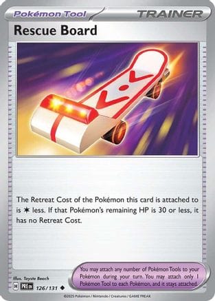'Pokemon - 'Rescue Board 126/131  - Reverse Holofoil SV Prismatic Evolutions - Uncommon
