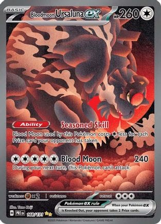 'Pokemon - 'Bloodmoon Ursaluna ex 168/131  - Holofoil SV Prismatic Evolutions - Special Illustration Rare