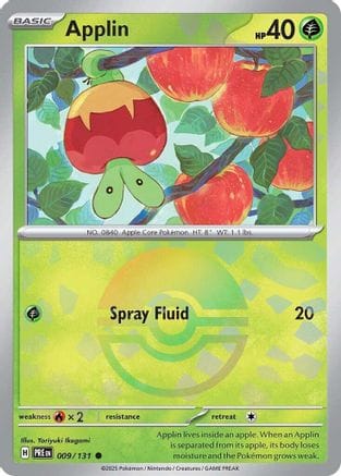 'Pokemon - 'Applin (Poke Ball Pattern) 009/131  - Holofoil SV Prismatic Evolutions - Common