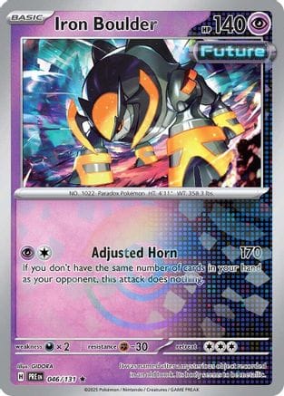 'Pokemon - 'Iron Boulder (Poke Ball Pattern) 046/131  - Holofoil SV Prismatic Evolutions - Rare